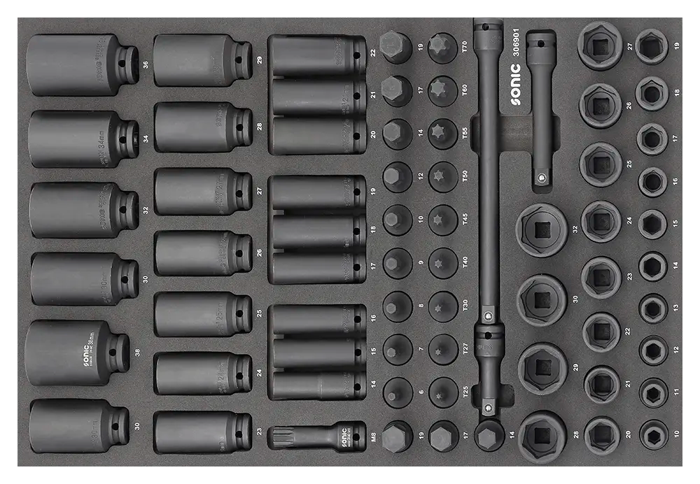 Impact socket set 1/2'', SFS 69-pcs (Heavy Duty) - MEDIUM — GarageTools ...