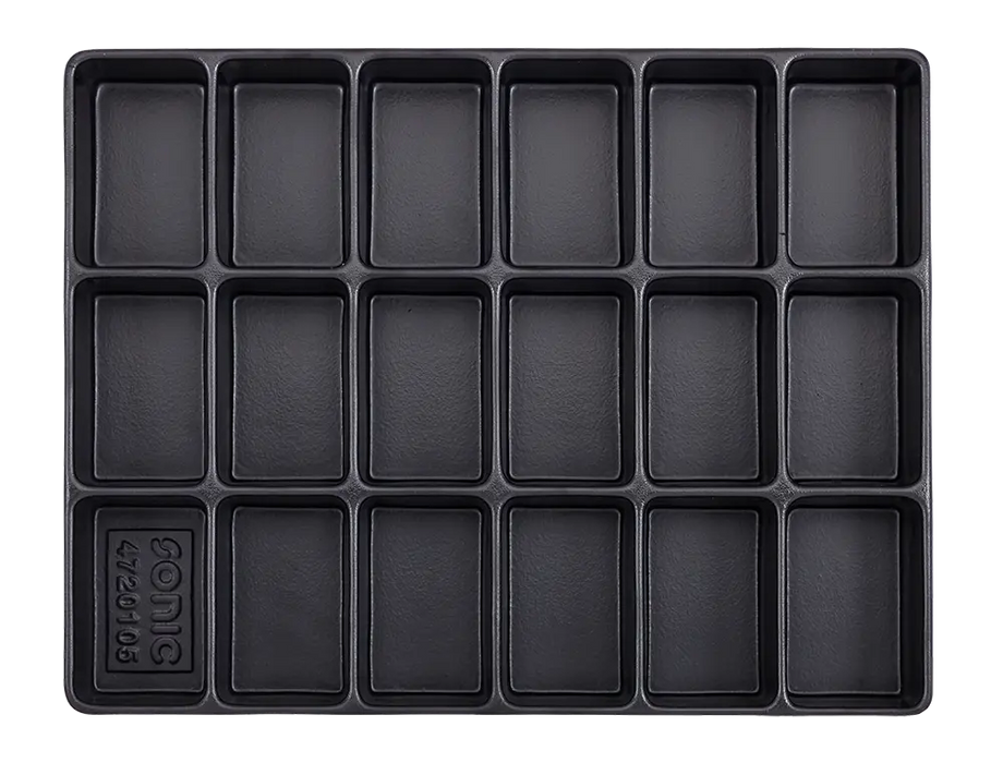 Empty tray, 18 compartments (290x370x48mm)