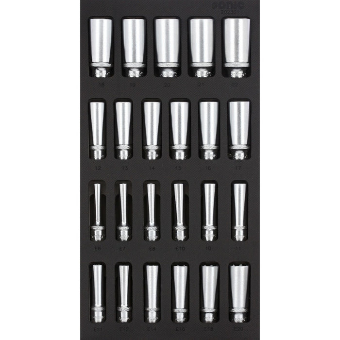 Deep Socket Set 3/8", 23-PCS - SMALL