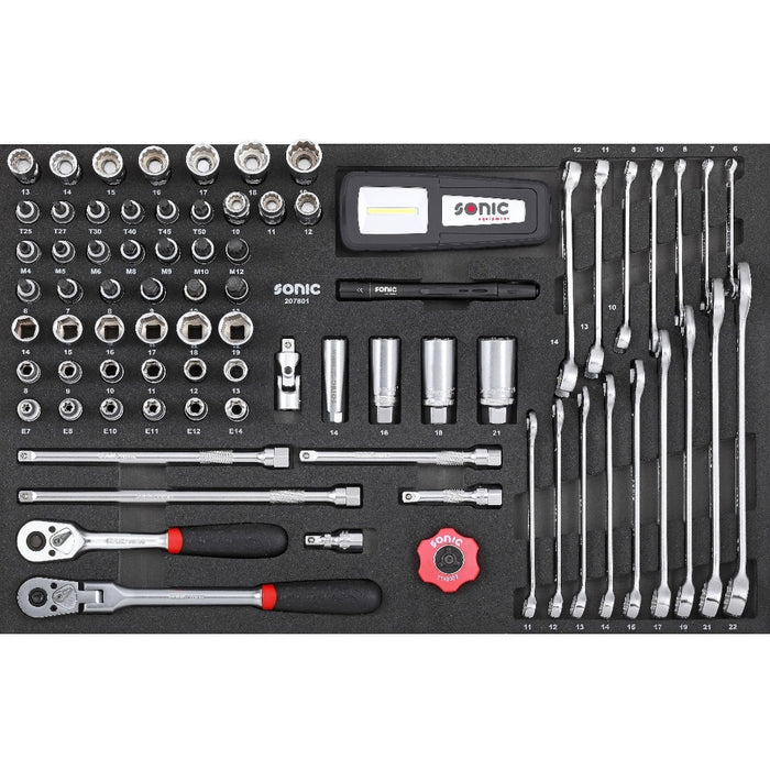 Combination Socket Set & Wrenches 3/8", 78-PCS - MEDIUM