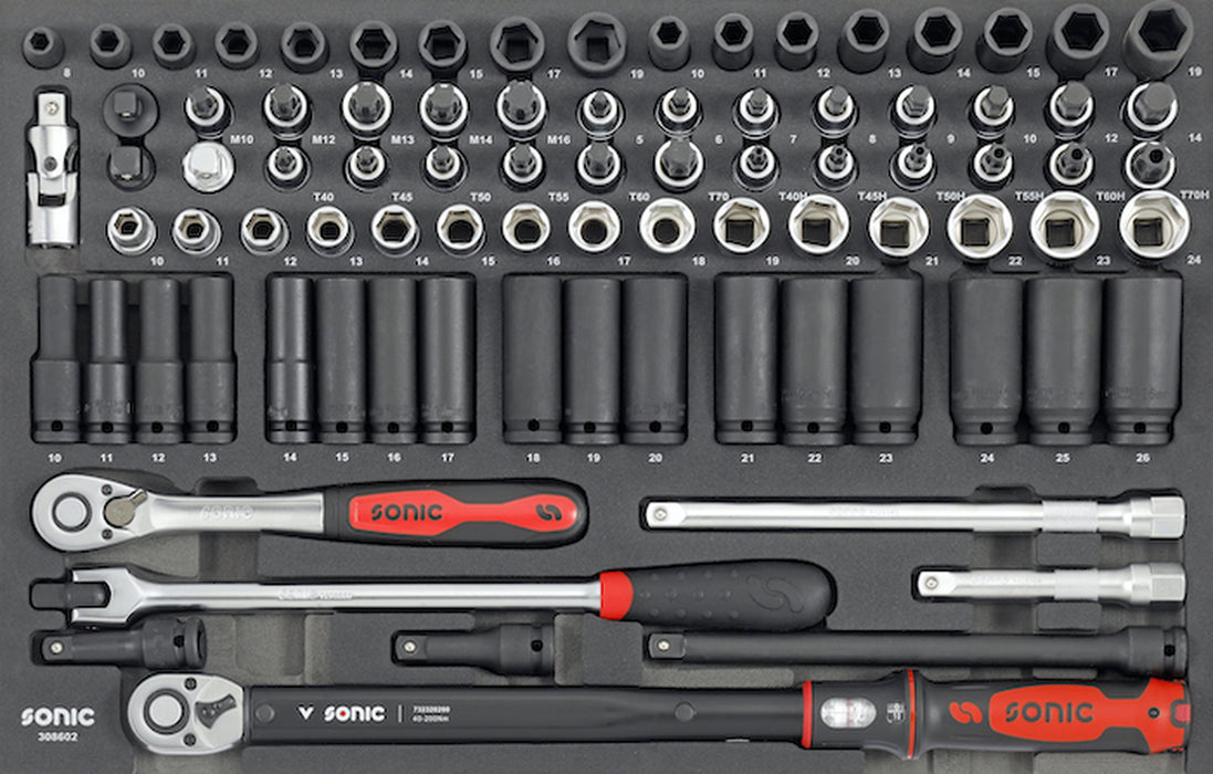 3/8" and 1/2" Combination Socket Set, 86-PCS - MEDIUM