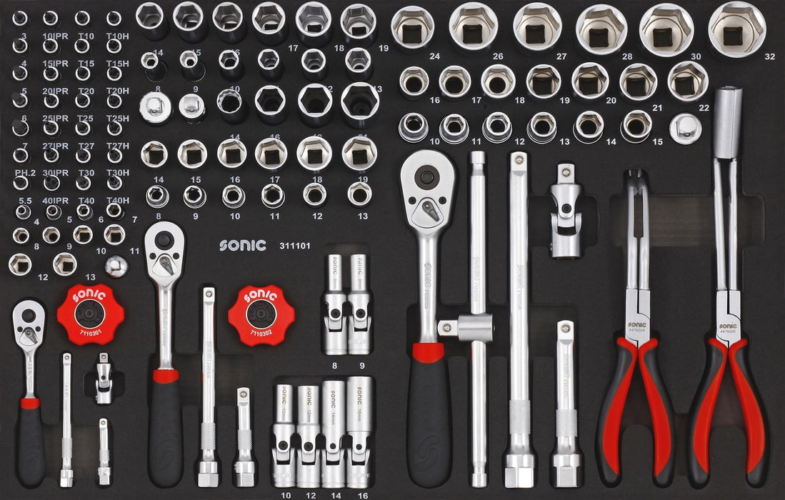 Bit Socket Set 1/4" 3/8" 1/2", 111-PCS - MEDIUM