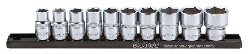 Socket set on rail 1/2'', 10-pcs — GarageTools.com.au