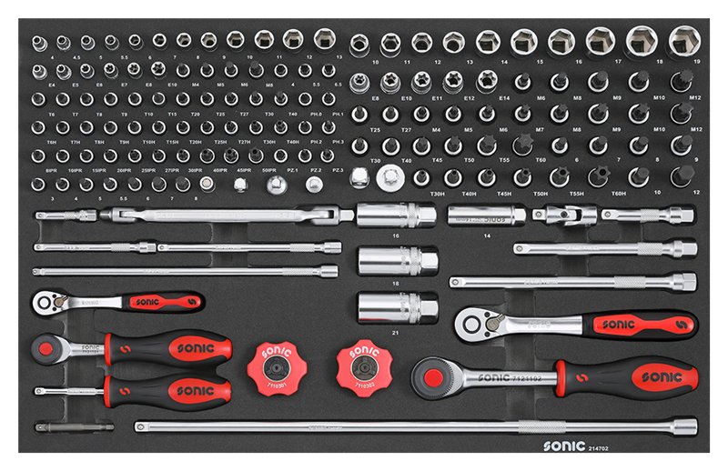 Combination set 1/4'', & 3/8'', SFS 147-pcs - Medium